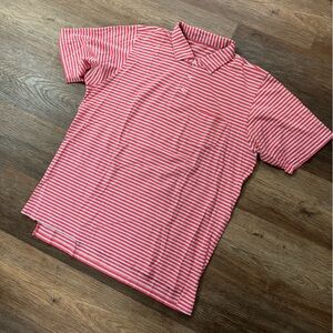 B DRADDY Red‎ White & Blue Striped Short Sleeve Polo Size L